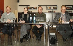 Auf Werbetour in den Ortsvereinen(von links):  Severin Höhmann, Leonie Gebers, Roland Schröder, Klaus Mindrup