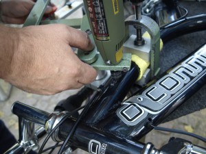 Senat setzt auf Prävention. Hier: Codierung eines Fahrradrahmens